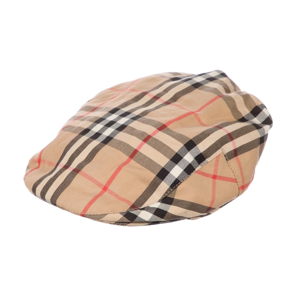 Burberry Nova Check Cotton Twill Newsboy Cap Flat Top Hat